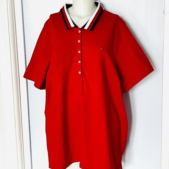 Tommy Hilfiger Tops - Tommy Hilfiger Wmn’s sz 1X Red Polo Shirt Cotton